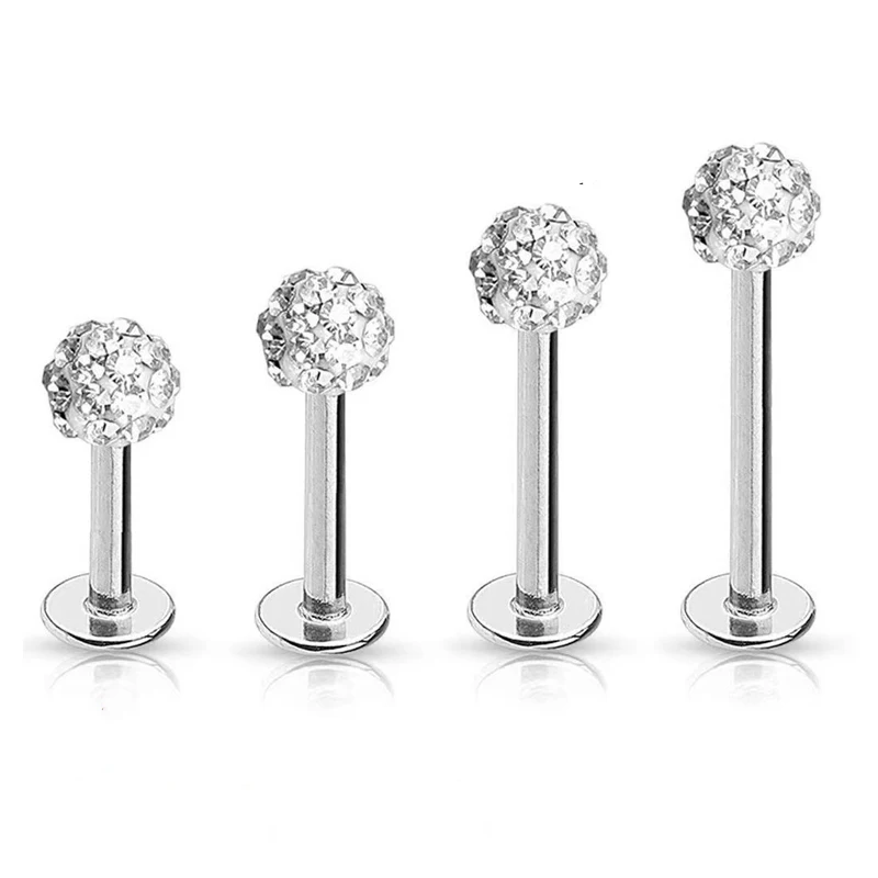 Body Jewelry Surgical Steel - 4 Stück 16G Lippen-Labret-Piercing aus chirurgischem