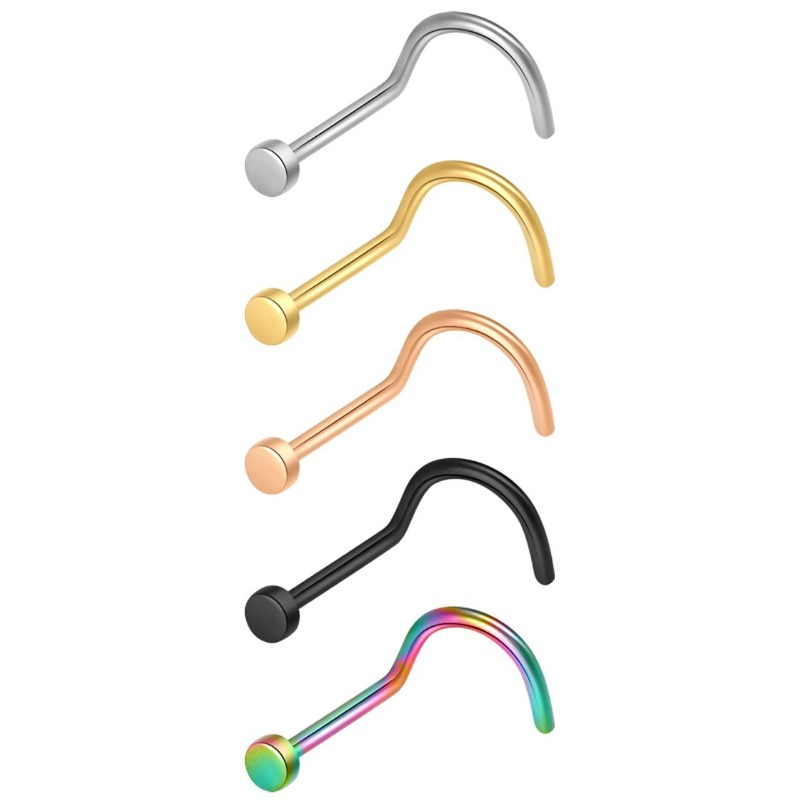 Body Jewelry Surgical Steel - 5 Stück 20G 316L Chirurgenstahl Nasenstecker